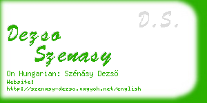 dezso szenasy business card